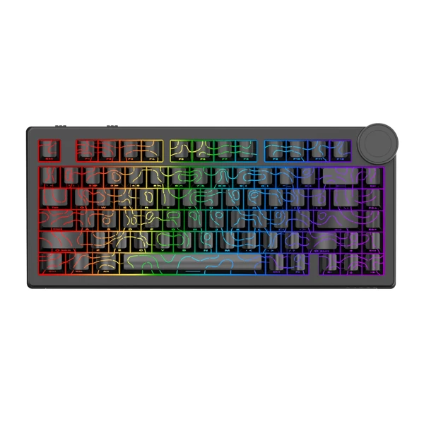 Ajazz AK820 V2 Side Engraved Contour Black Keyboard