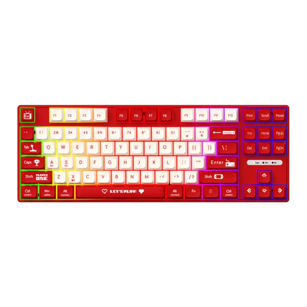Ajazz AK870MC Red and White
