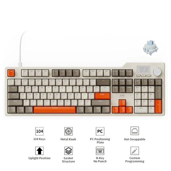 Ajazz AK35I V3 Grey - Beige - Orange