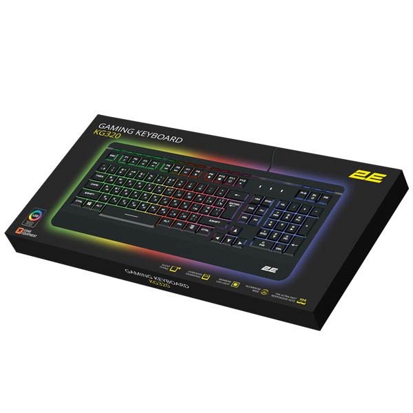 2E Gaming Keyboard KG320 LED USB Black Ukr Metal Body 2E-KG320UB