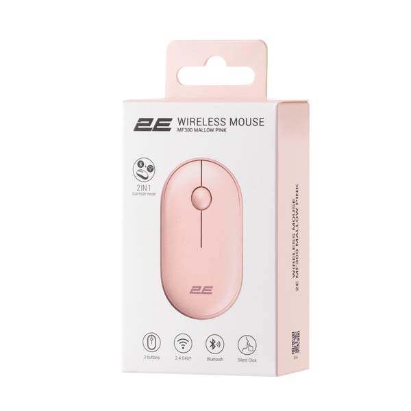 2E MF300 Silent WL BT Pink Mouse 2E-MF300WPN