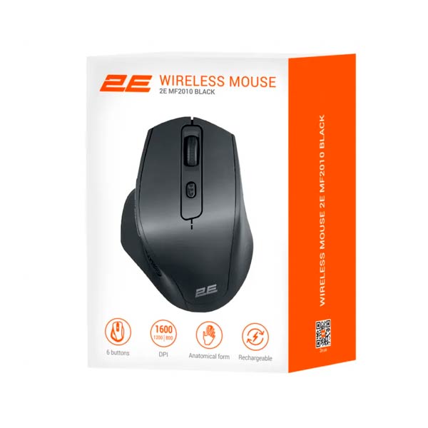 2E Mouse MF2010 Rechargeable, WL, black 2E-MF2010WB