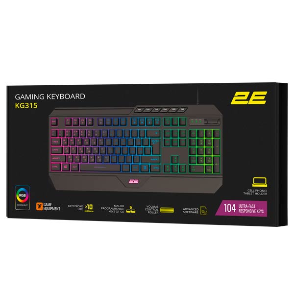 2E KG315 Black RGB Gaming Keyboard