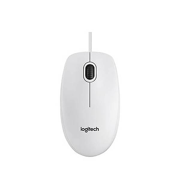 Logitech B100 Corded Mouse Business White 910-003360