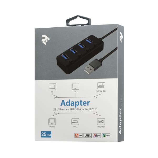 2kbdZW.jpg 2Е Hub USB-A To 4xUSB-A Black