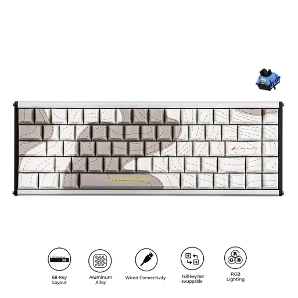 Ajazz ALUX68 MAX Gonzo Contour White